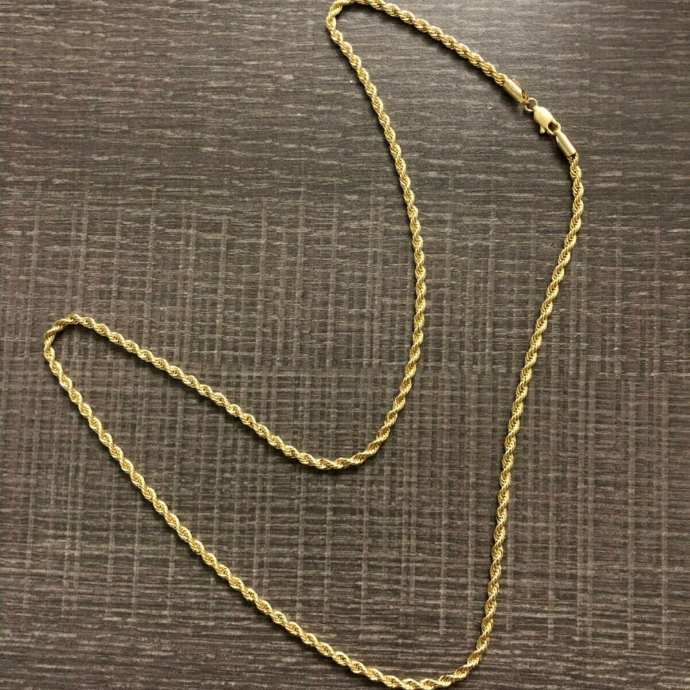 Gold Rope Chain Necklace for Men - Classic Twisted Link